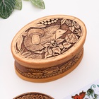 Шкатулка для украшений «Ёжик-чудак», овал, 12×8.5×6.5 см, береста - Фото 3