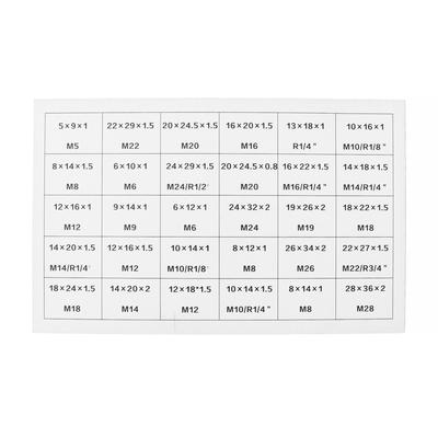 Набор медных прокладок, 30 размеров, 568 шт.