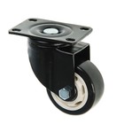 Колесо мебельное, d=75 мм, без тормоза, черное - Фото 2