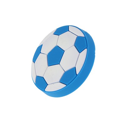 Ручка кнопка детская KID 014, "Футбольный мяч", резиновая, белая/синяя