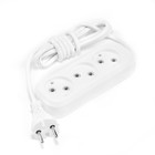 Удлинитель сетевой Smartbuy, 3 розетки, 2 м, 2200 Вт, ПВС 2×1 мм2, 10 А, без заземления, белый - Фото 1