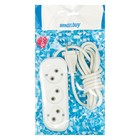 Удлинитель сетевой Smartbuy, 3 розетки, 2 м, 2200 Вт, ПВС 2×1 мм2, 10 А, без заземления, белый - Фото 2