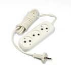 Удлинитель Smartbuy, 3 розетки, 3 м, 10 А, 2200 Вт, ПВС 2х1 мм2, без з/к, белый - Фото 1