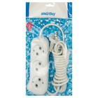 Удлинитель Smartbuy, 3 розетки, 3 м, 10 А, 2200 Вт, ПВС 2х1 мм2, без з/к, белый - Фото 2