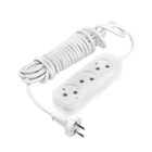 Удлинитель Smartbuy, 3 розетки, 5 м, 10 А, 2200 Вт, ПВС 2х1 мм2, без з/к, белый - Фото 1