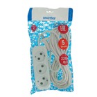 Удлинитель Smartbuy, 3 розетки, 5 м, 10 А, 2200 Вт, ПВС 2х1 мм2, без з/к, белый - Фото 3