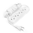 Удлинитель Smartbuy, 4 розетки, 5 м, 10 А, 2200 Вт, ПВС 2х1 мм2, без з/к, белый - Фото 1