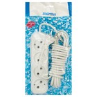 Удлинитель Smartbuy, 4 розетки, 5 м, 10 А, 2200 Вт, ПВС 2х1 мм2, без з/к, белый - Фото 2