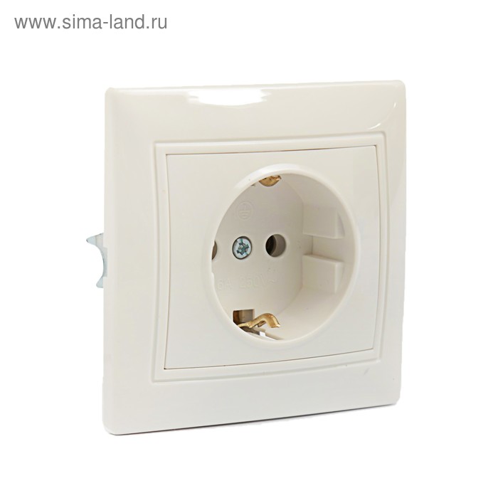 Розетка Smartbuy «Венера», 16 А, скрытая, одноместная, с заземлением, белая - Фото 1