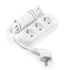 Удлинитель сетевой Smartbuy, 3 розетки, 3 м, 3500 Вт, ПВС 3×1 мм2, 16 А, с заземлением, белый - Фото 1