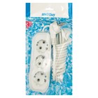 Удлинитель сетевой Smartbuy, 3 розетки, 3 м, 3500 Вт, ПВС 3×1 мм2, 16 А, с заземлением, белый - Фото 2