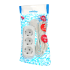 Удлинитель сетевой Smartbuy, 3 розетки, 3 м, 3500 Вт, ПВС 3×1 мм2, 16 А, с заземлением, белый - Фото 3