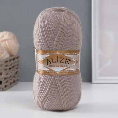 Пряжа для вязания спицами, крючком ALIZE, Angora Gold, 20% шерсть, 80% акрил, 550 м/100 г, (652 пепельный)