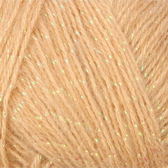 Пряжа "Angora Gold Simli" 75% акрил, 20% шерсть, 5% металлик 500м/100гр (95св.беж.) - Фото 1