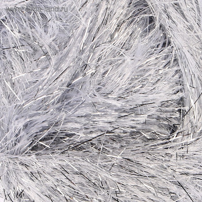 Пряжа "Decofur sim" 20% полиэстер, 80% металлик 100м/100гр (55-02 белый с серебр.) - Фото 1