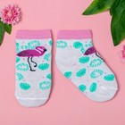 Носки Крошка Я "Тропики.Фламинго" 10-12 см, 9-12 мес, 100% хлопок - Фото 1