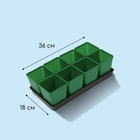 Набор для рассады: стаканы по 600 мл (8 шт.), поддон 36×18 см, цвет МИКС, Greengo - Фото 3
