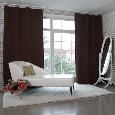 Штора портьерная «Этель», 130×280 см, английский стиль шоколад