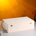 Подарочный ящик 34×21.5×10.5 см деревянный 3 отдела, с закрывающейся крышкой, без покраски - Фото 3