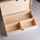 Подарочный ящик 34×21.5×10.5 см деревянный 3 отдела, с закрывающейся крышкой, без покраски - Фото 5