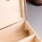 Подарочный ящик 34×21.5×10.5 см деревянный 3 отдела, с закрывающейся крышкой, без покраски - фото 9912877