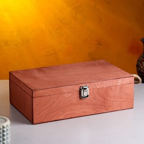 Подарочный ящик 34×21.5×10.5 см деревянный 3 отдела, с крышкой, светло-коричневый