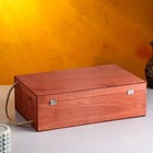 Подарочный ящик 34×21.5×10.5 см деревянный 3 отдела, с крышкой, светло-коричневый - фото 9912882