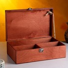 Подарочный ящик 34×21.5×10.5 см деревянный 3 отдела, с крышкой, светло-коричневый - фото 9912883