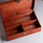 Подарочный ящик 34×21.5×10.5 см деревянный 3 отдела, с крышкой, светло-коричневый - фото 9912884