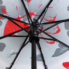 Зонт автоматический «Бабочки», 3 сложения, R = 50 см, цвет красный/серый - Фото 3
