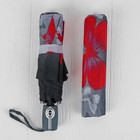 Зонт автоматический «Бабочки», 3 сложения, R = 50 см, цвет красный/серый - Фото 5