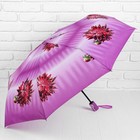 Зонт автоматический, 3 сложения, 8 спиц, R = 50 см, цвет розовый - Фото 1