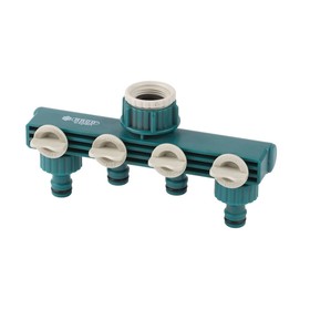 

Распределитель 4-канальный, внутренняя резьба 3/4" (19 мм) – 1" (25 мм), быстросъёмное соединение, пластик, RACO Original