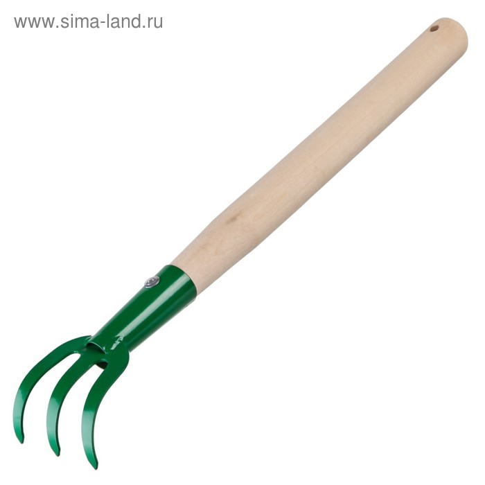 Рыхлитель, длина 43 см, 3 зубца, деревянная ручка, «РОСТОК» - Фото 1
