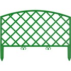 Ограждение декоративное, 24 × 320 см, 5 секций, пластик, зелёный, GRINDA «Плетень» - фото 109735704