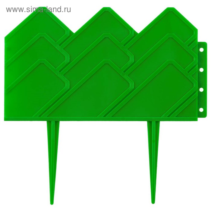 Ограждение декоративное, 14 × 310 см, 13 секций, пластик, зелёный, GRINDA - Фото 1