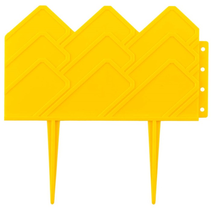 Ограждение декоративное, 14 × 310 см, 13 секций, пластик, жёлтый, GRINDA