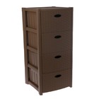 Комод 4-х секционный «Стиль ротанг», цвет бежевый ротанг - Фото 1