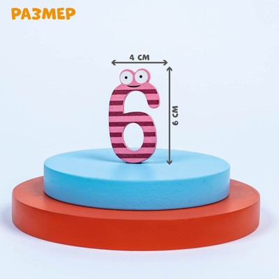 Цифры на магните, набор 10 шт., цифра: 6×4 см