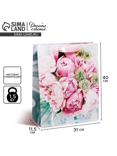 Пакет подарочный ламинированный, упаковка, «Радости!», L 31 х 40 х 11.5