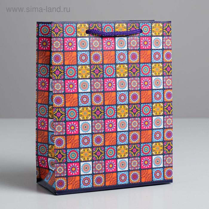 Пакет подарочный ламинированный вертикальный, упаковка, «Мозаика», 18 х 23 х 8 см, ручка МИКС - Фото 1