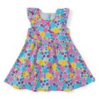 Платье для девочки, рост 92 см, цвет бирюзовый, принт цветы Л916 - Фото 1