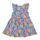 Платье для девочки, рост 92 см, цвет бирюзовый, принт цветы Л916 - Фото 2
