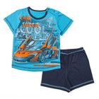 Комплект для мальчика (футболка+шорты), рост 98 см, цвет синий/бирюзовый Н001-3381 - Фото 1