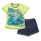Комплект для мальчика (футболка+шорты), рост 98 см, цвет синий/лайм Н001-3381 - Фото 1