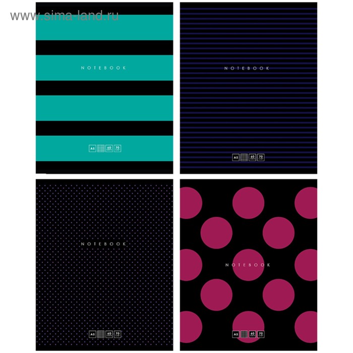 Тетрадь 60л клетка Greenwich Line "In black", мат ламин, выб уф-лак - Фото 1