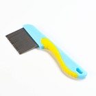 Расческа для шерсти с длинными зубцами и эргономичной ручкой, 15 см, микс цветов - фото 8376289