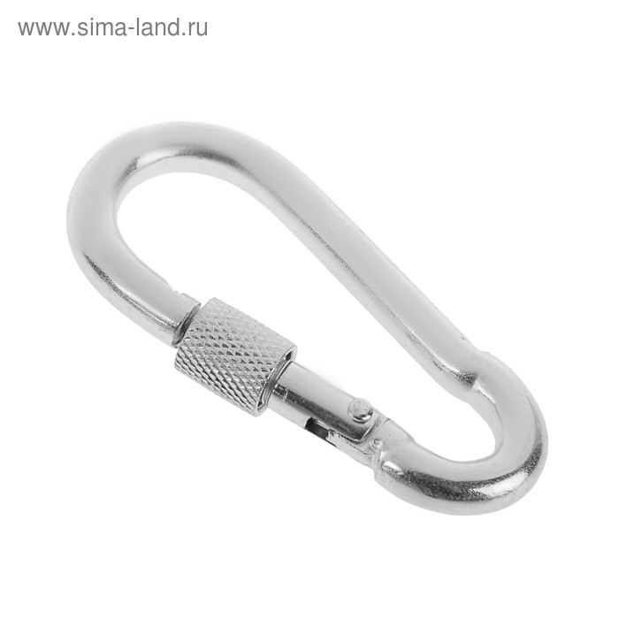 Карабин монтажный с фиксатором ТУНДРА krep, DIN5299D, 5×50 мм, оцинкованный - Фото 1