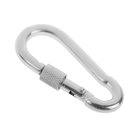 Карабин монтажный с фиксатором ТУНДРА krep, DIN5299D, 8×80 мм, оцинкованный - Фото 1