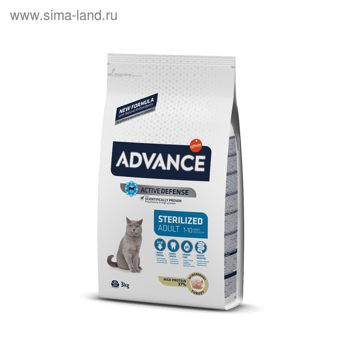 Сухой корм Advance для стерилизованных кошек, индейка, 3 кг - Фото 1